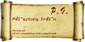 Pásztory Irén névjegykártya